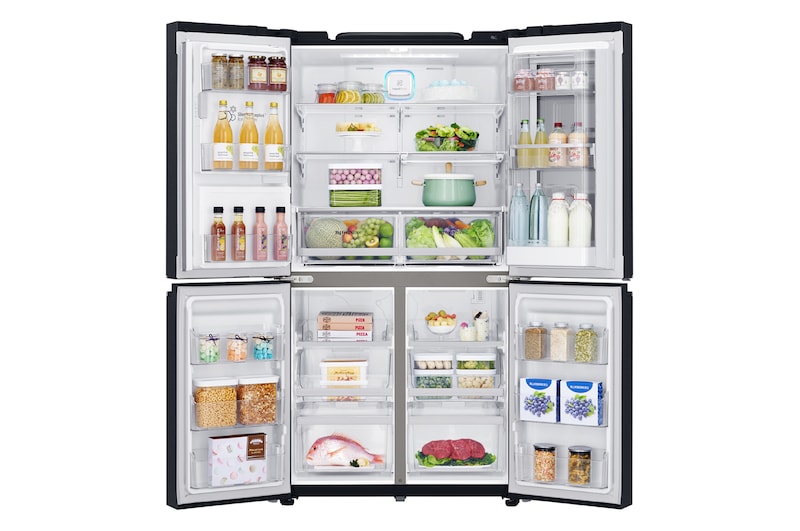 LG 910L French Door Fridge, with InstaView Door-in-Door®, in Matte Black Stainless Steel, GF-V910MBSL